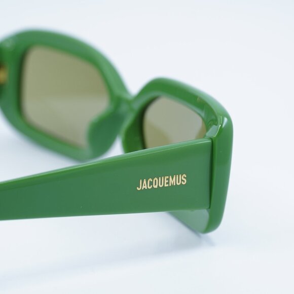 Jacquemus ROND CARRE JAC/11 C3 Sunglasses Green Rectangle Frame, Green Lenses - Picture 6 of 12